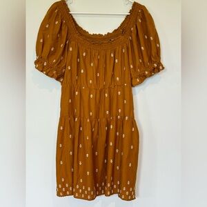 Old Navy Dress with embroidery - Mustard- size Medium *late summer/ fall*